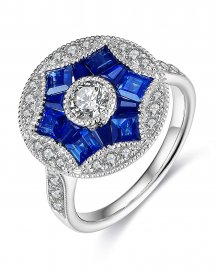 SAPPHIRE DIAMOND RING (TR3489)